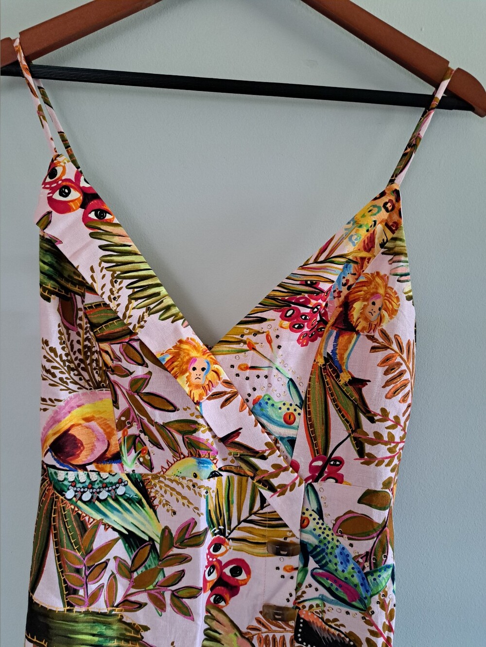 Farm Rio Into The Jungle Ruffled Minidress. - Picture 9 of 14
